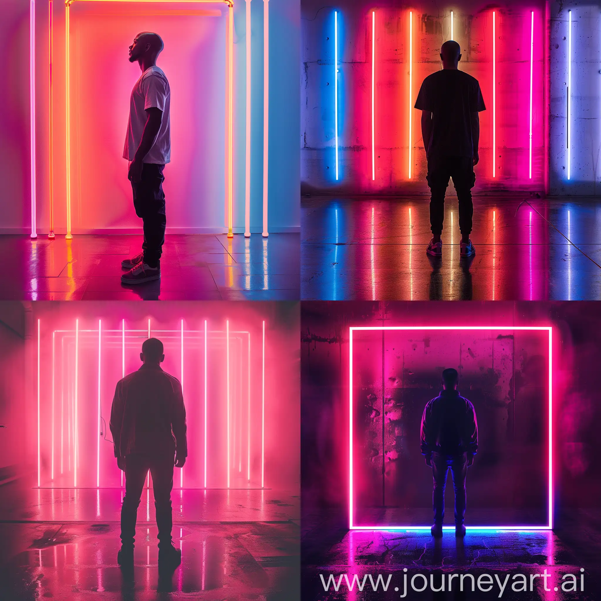 Solo-Man-Standing-in-Vibrant-Neon-Light