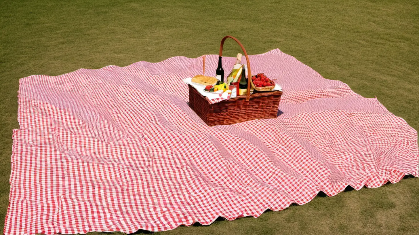 Outdoor Picnic on a 3x3 Meter Blanket in a Serene Plain