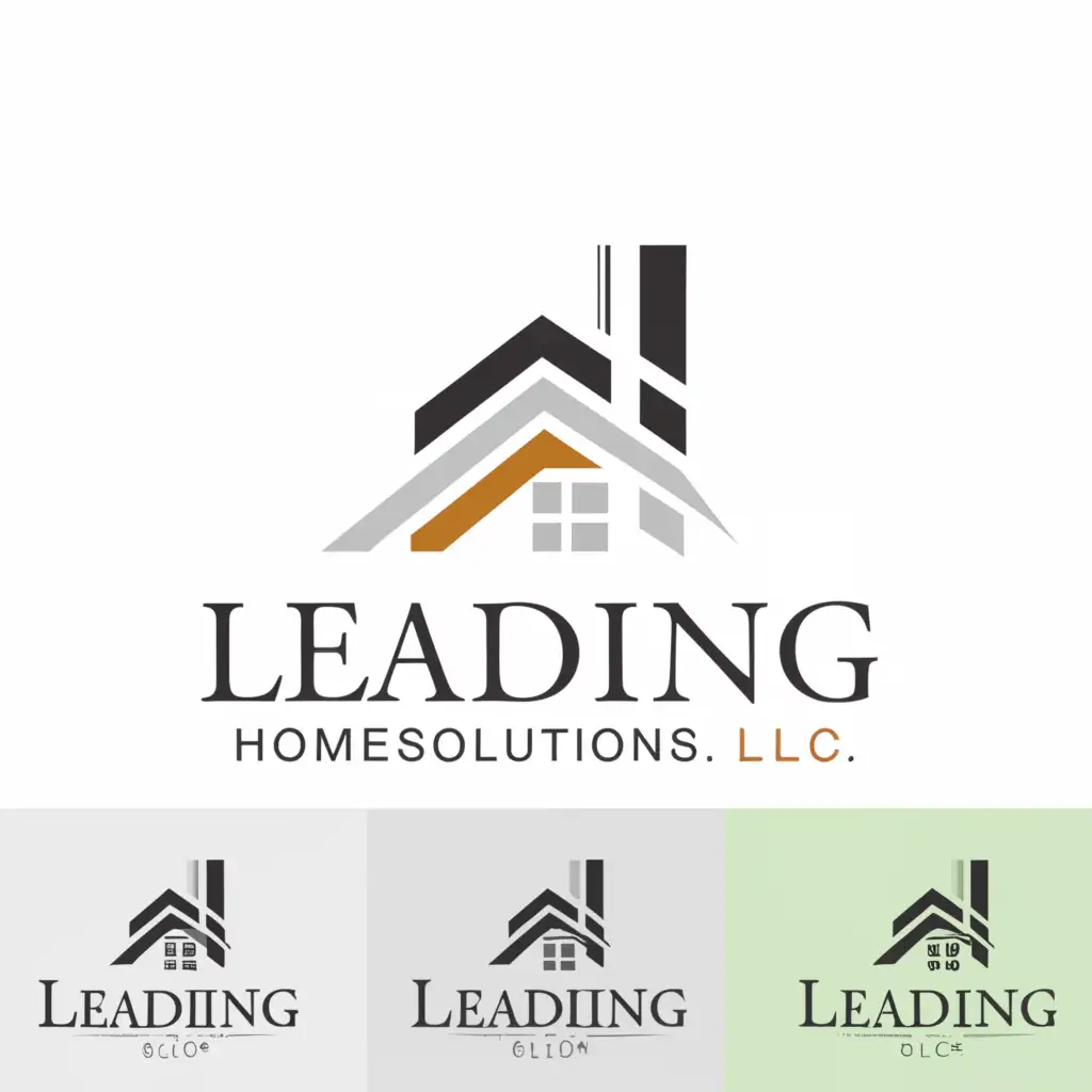 Logo-Design-for-Leading-Home-Solutions-LLC-Home-Symbol-in-Moderate-Style-for-Construction-Industry