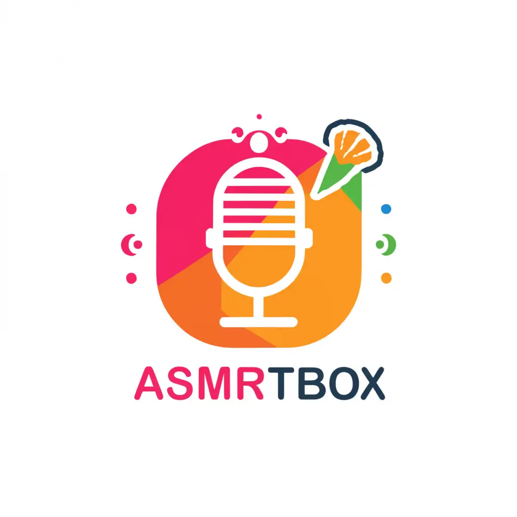 a logo design,with the text "asmr tubox", main symbol:Microphone
box
Candy
,Moderate,clear background