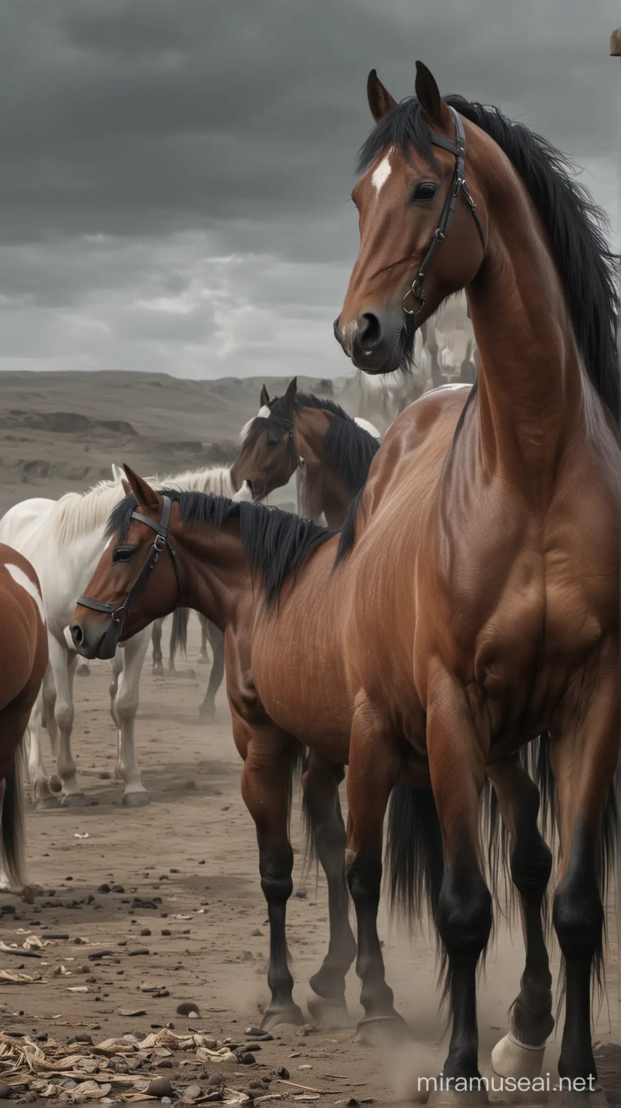Kutlun Amassing 10000 Horses in Solitude HyperRealistic Depiction