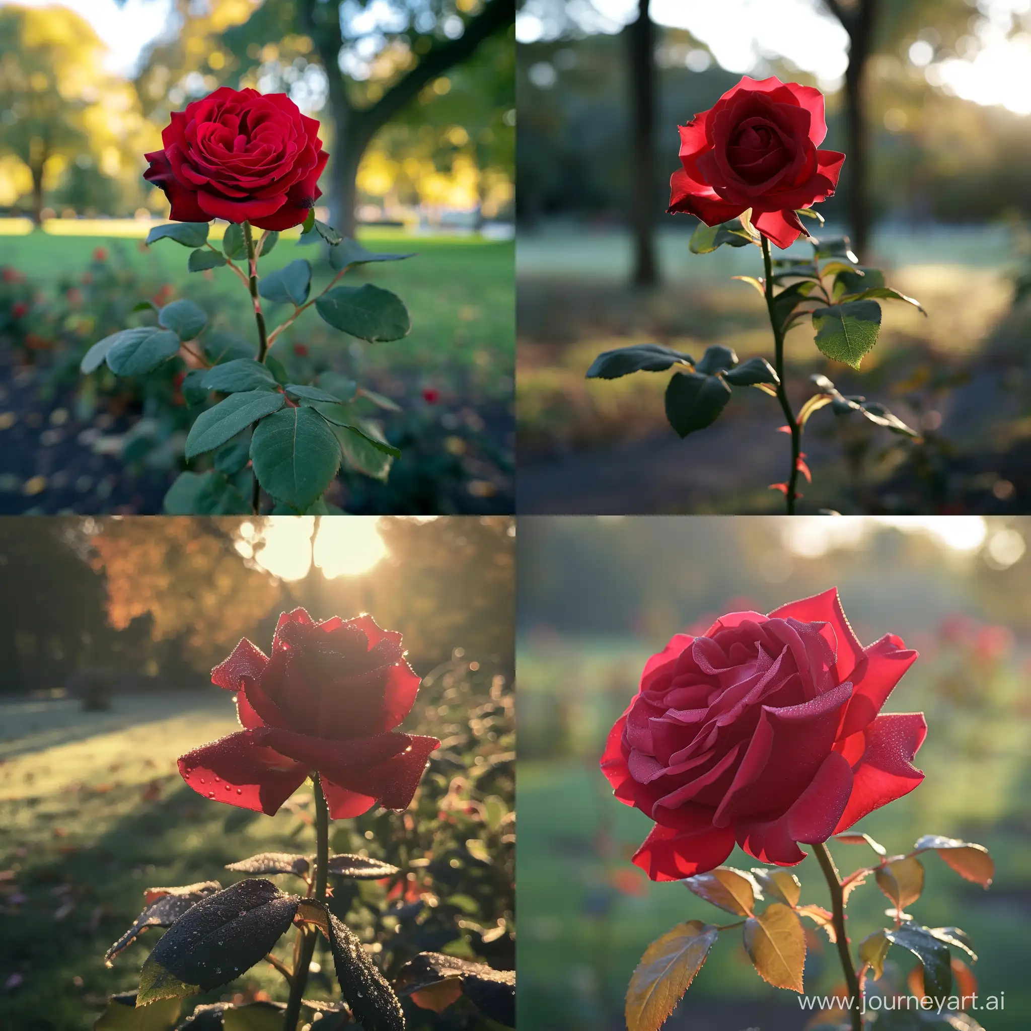 Morning-Serenity-Rose-Blooms-in-Park-at-Cinematic-Dawn