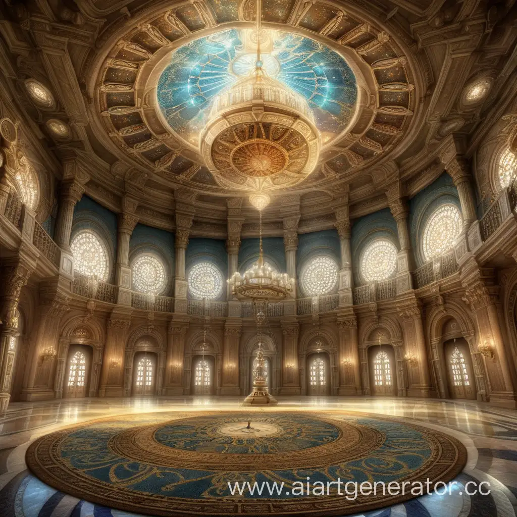 The palace of time, the hall of eternity, a huge hall, kalonny, the gabilen of time, time, eternal clockwork, eternity, carpets, chandeliers, luxury