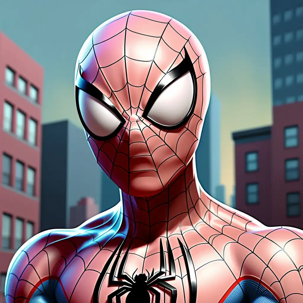 Design a dreamy pastel-coloured image of Spider-Man 
