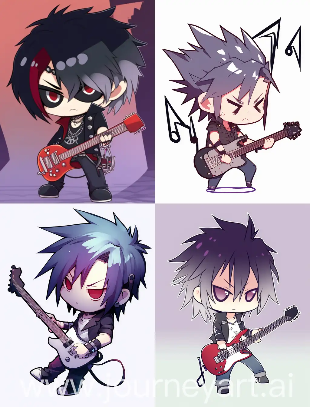 Chibi-Emo-Guy-Playing-Guitar-Cartoon-Anime-Style-with-Strong-Lines-on-Spooky-Background