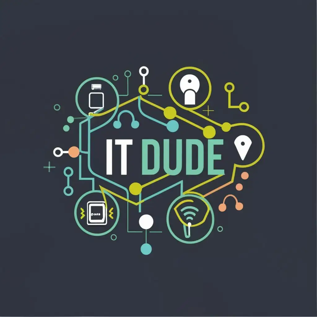logo, technology, with the text "IT DUDE", typography, be used in Technology industry