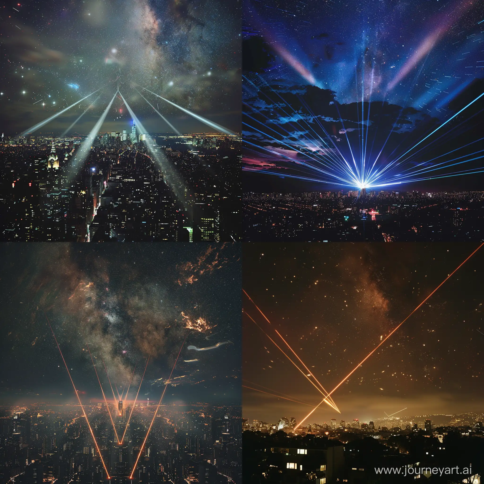 Mesmerizing-Urban-Skyline-Illuminated-by-Diverging-Laser-Beams