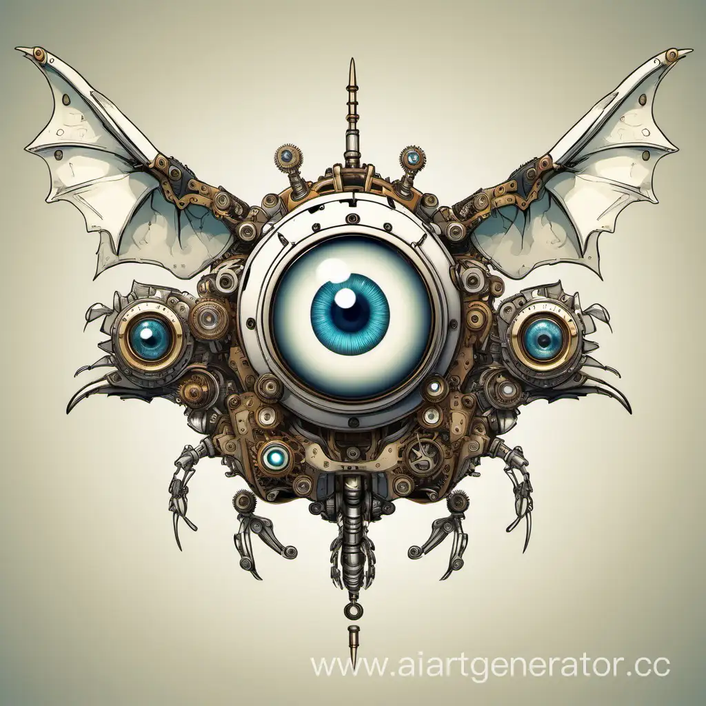 Steampunk-Mechanical-Flying-Eye-with-DragonInspired-Features