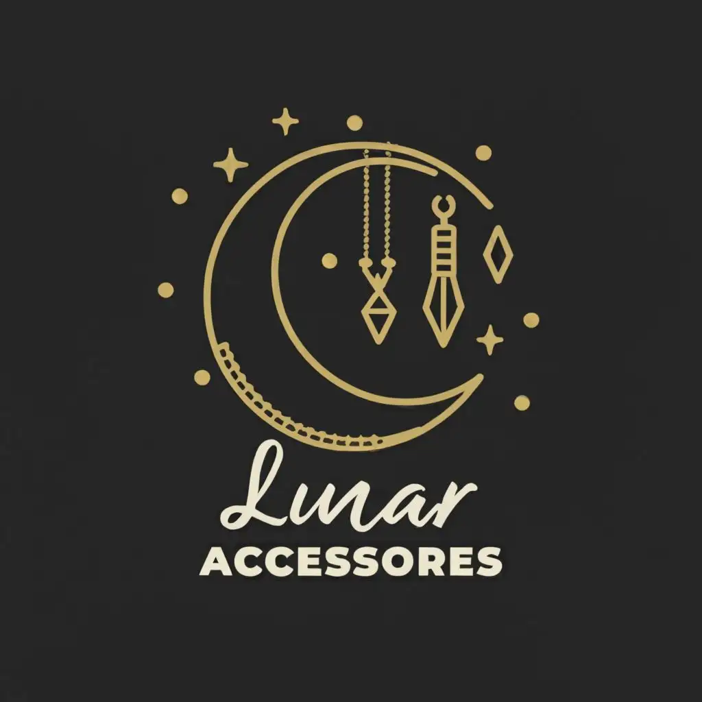 a logo design,with the text "Lunar Accessories", main symbol:Moon Neckles,Moderate,be used in Retail industry,clear background