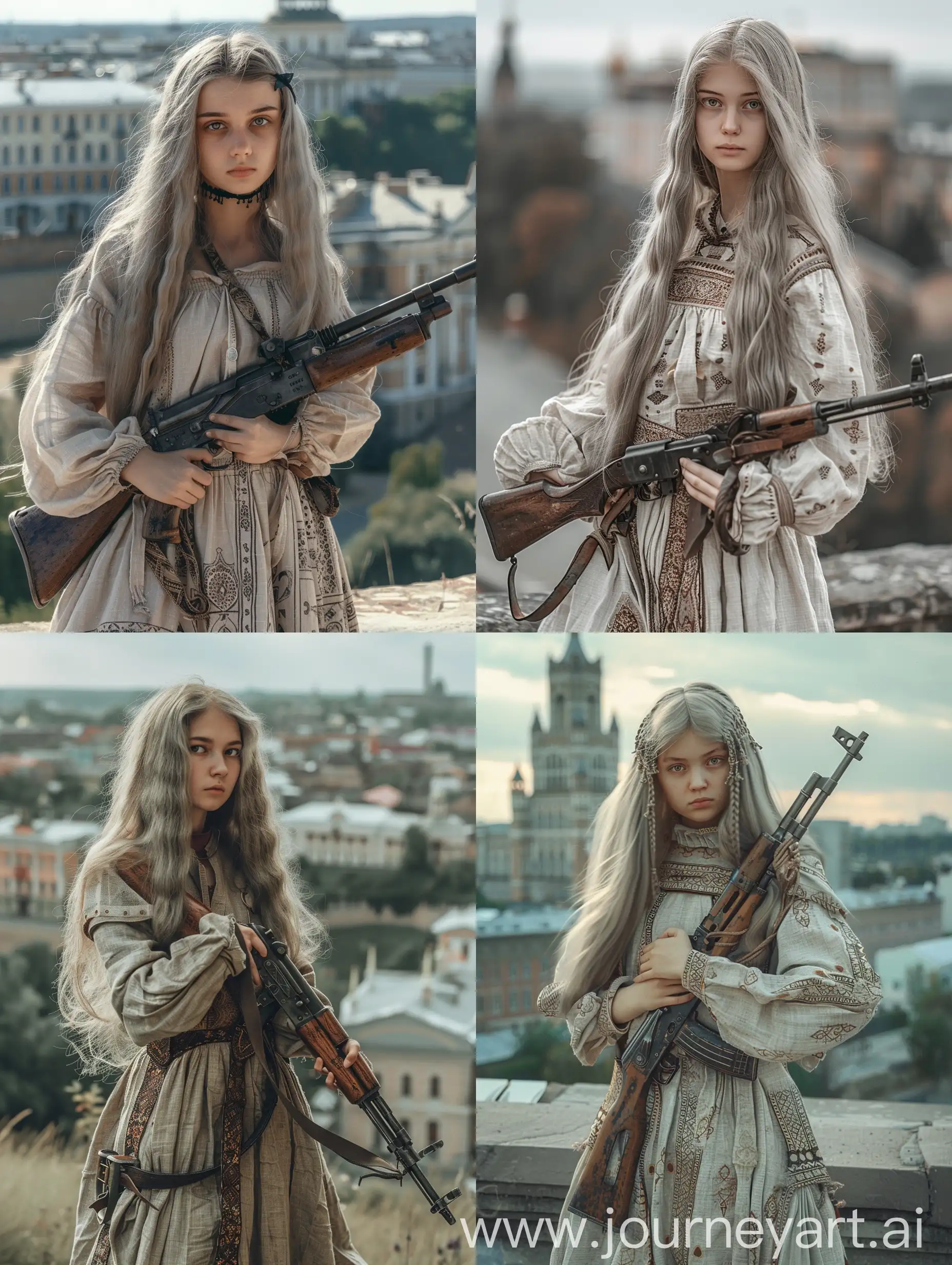 Belarusian-Maiden-Wielding-Antique-Kalashnikov-in-Medieval-Minsk