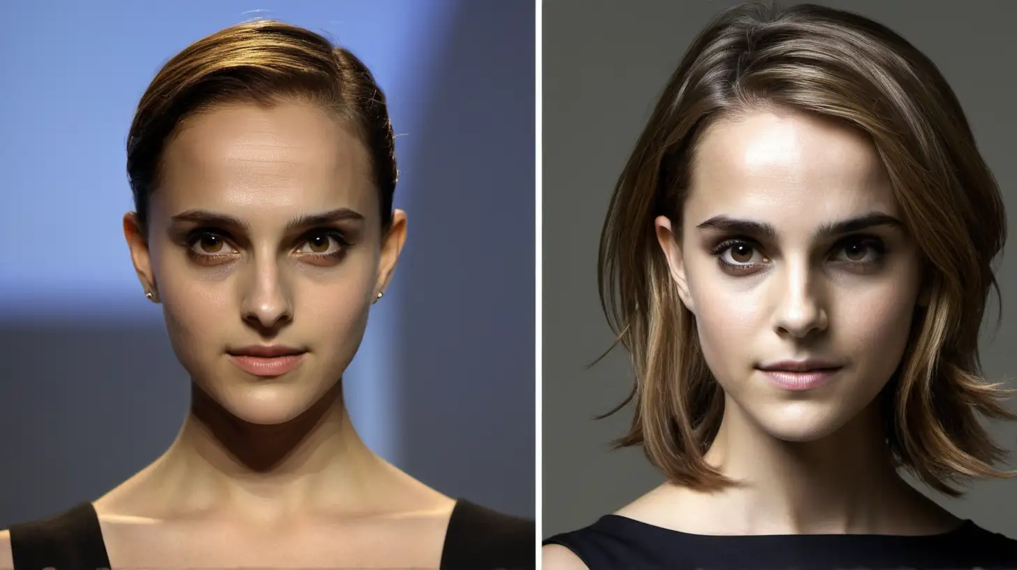 Elegant Fusion A Woman Channeling Natalie Portman and Emma Watsons Essence