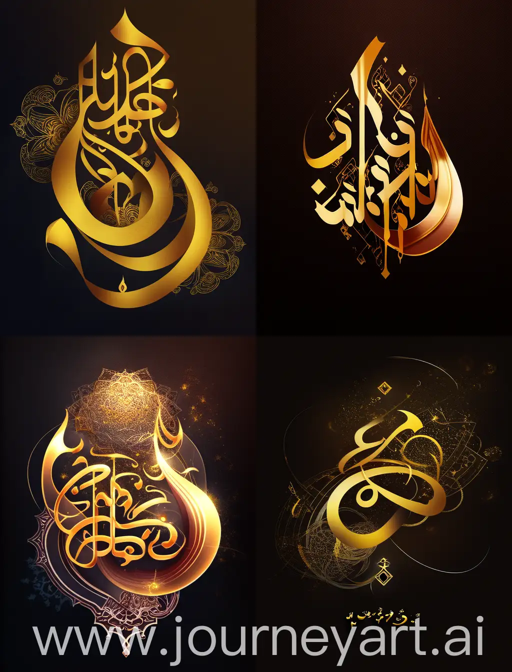 Golden-Arabic-Calligraphy-Expressive-Sayings-in-Elegant-Script