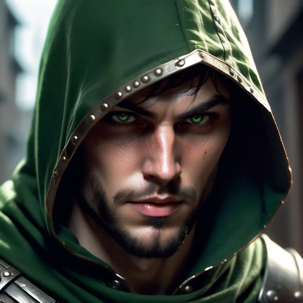 Mysterious Rogue with Scar Detailed Medieval Fantasy Character Art