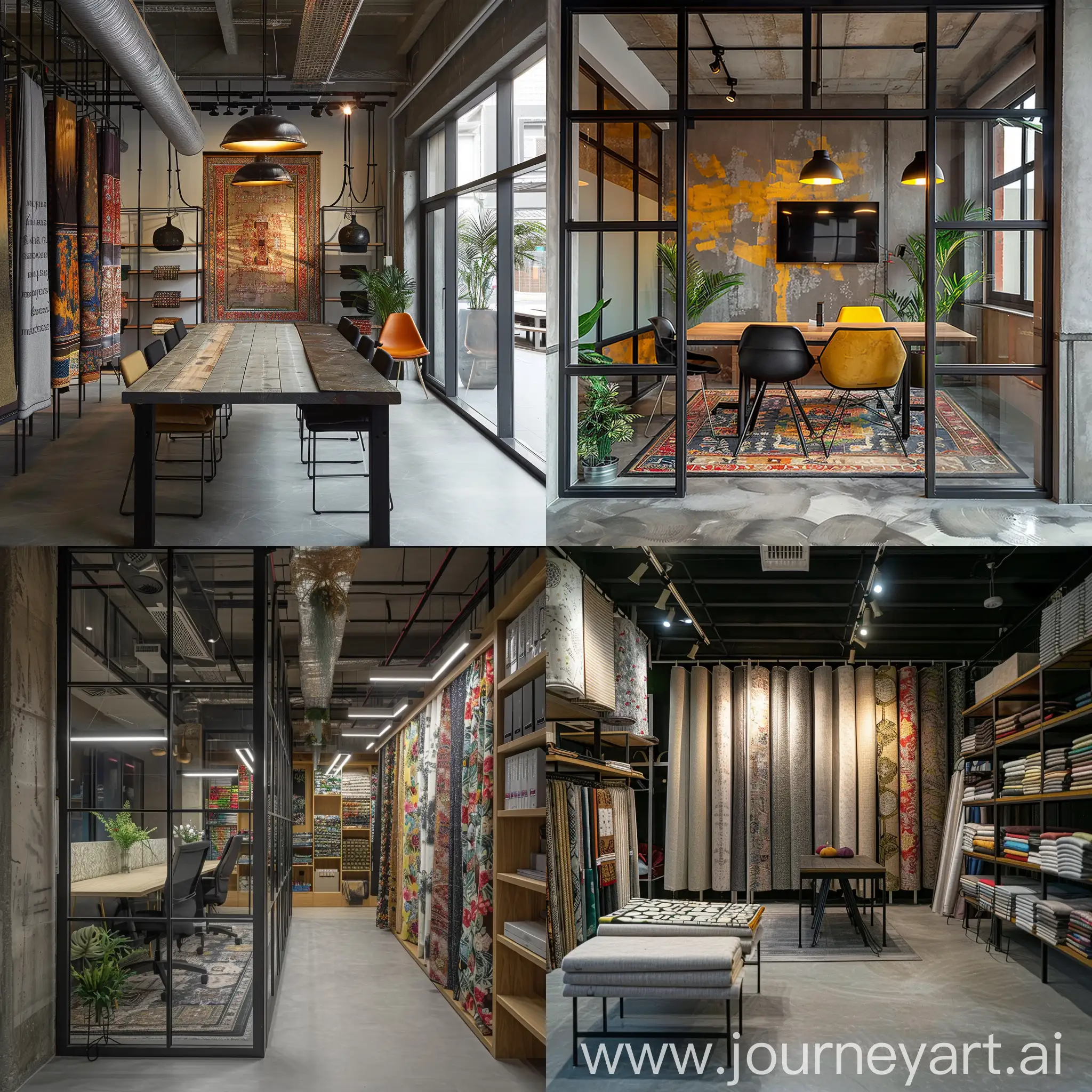 Industrial-and-Cultural-Design-Fabrics-House-in-35m-x-6m-Office-Setting
