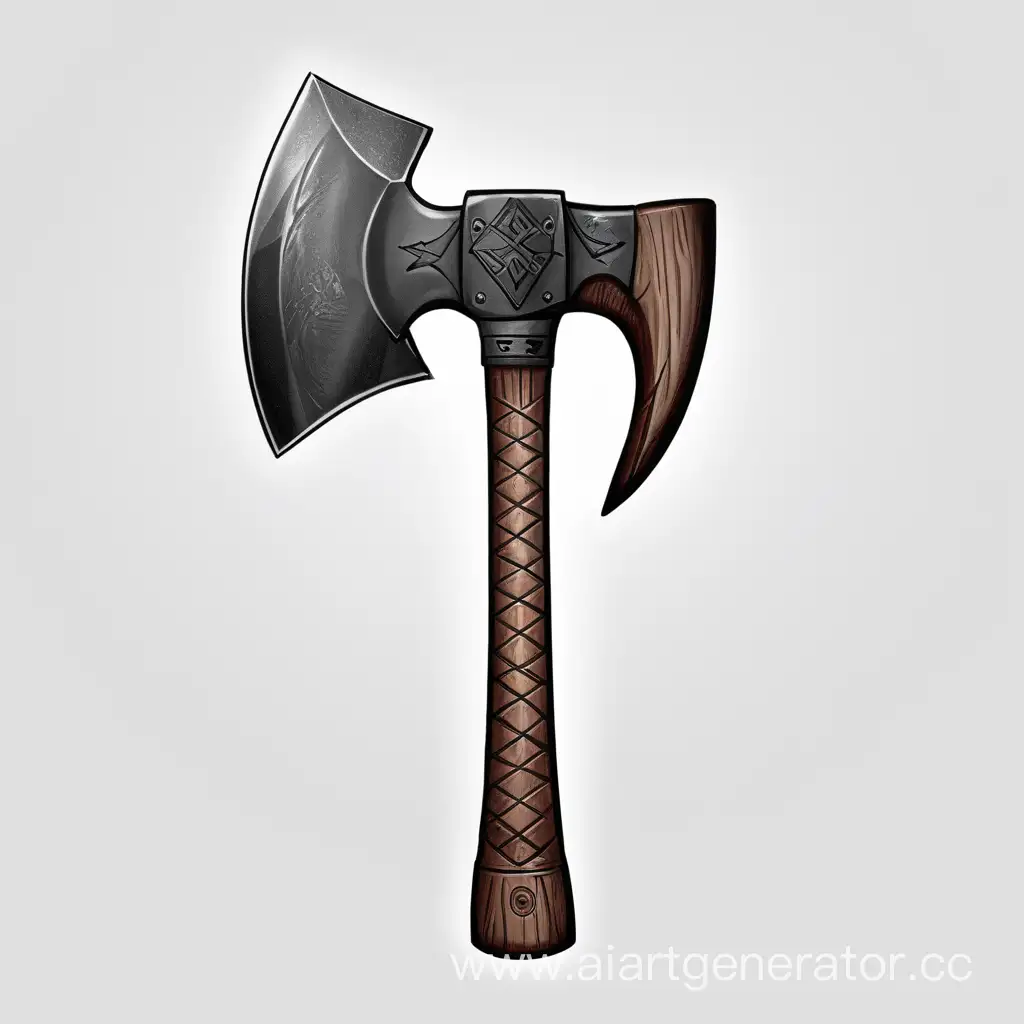 Fantasy-Warrior-with-Drawn-Axe-in-Mysterious-Landscape