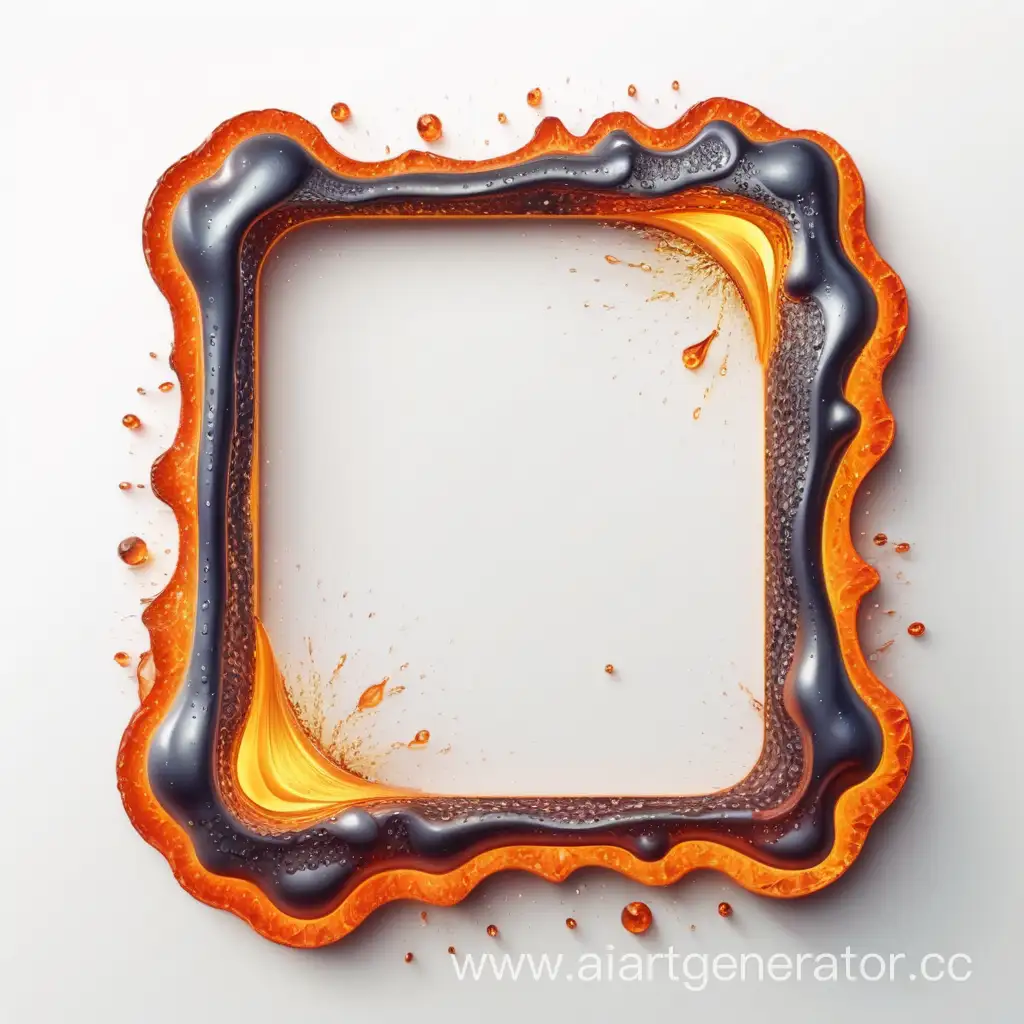 Vintage-3D-Water-Lava-Frame-on-White-Background