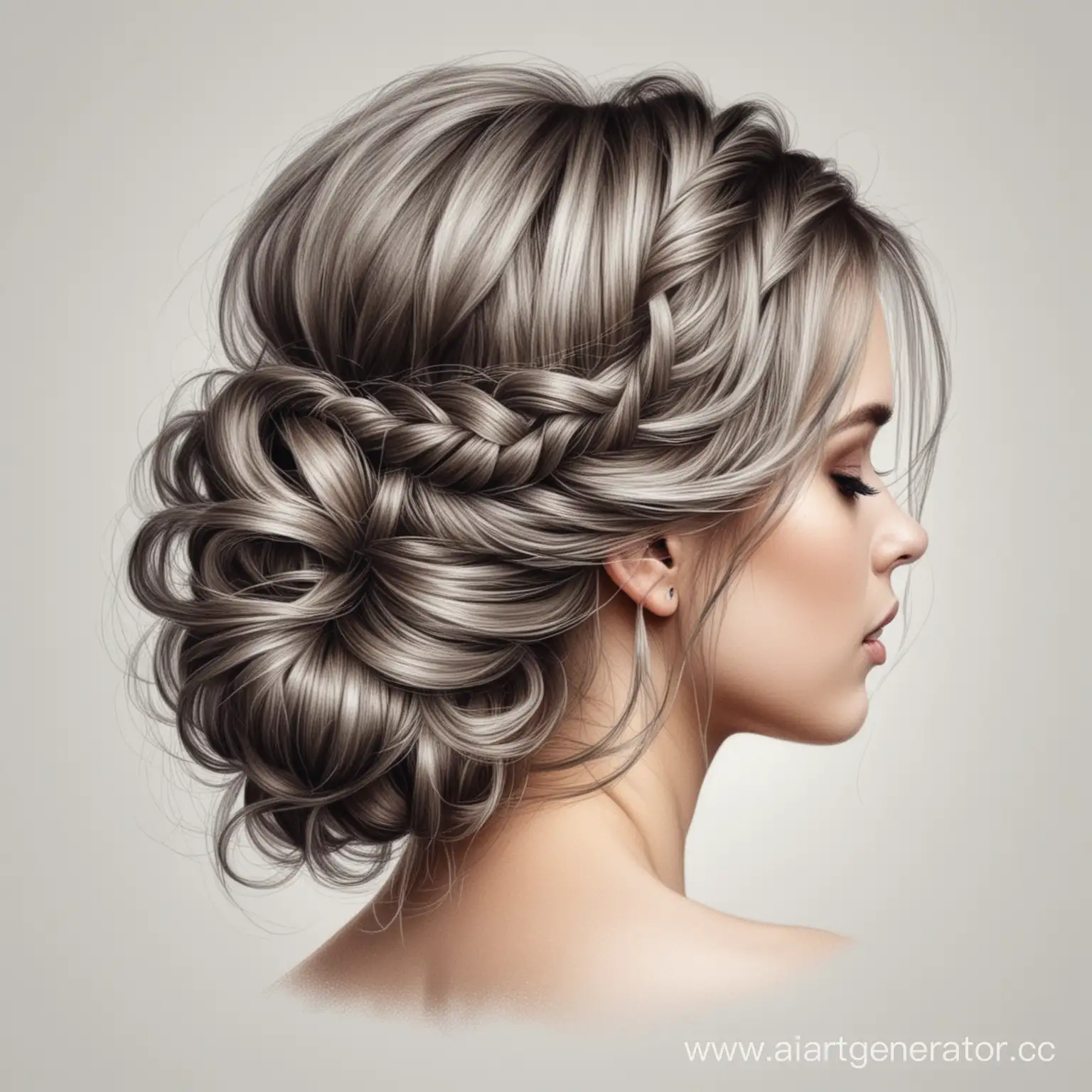 Elegant-Pencil-Sketch-of-a-Glamorous-Hairstyle-on-Transparent-Background