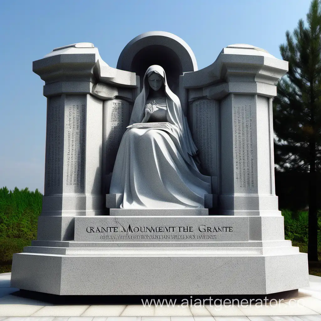 monument of granite, granite monument to the deceased