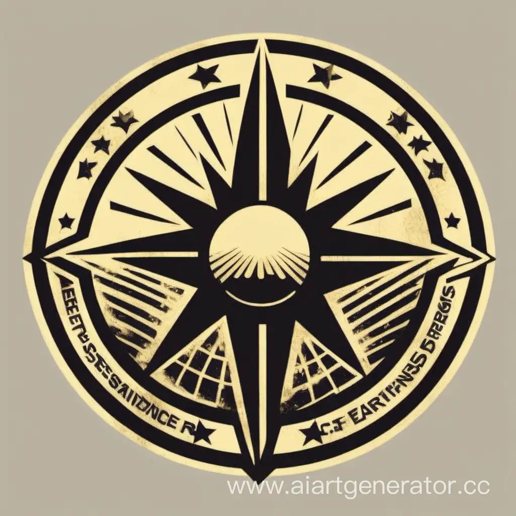 Emblem of the Resistance of Earth Defenders, on which there is a symbol of the sunrise