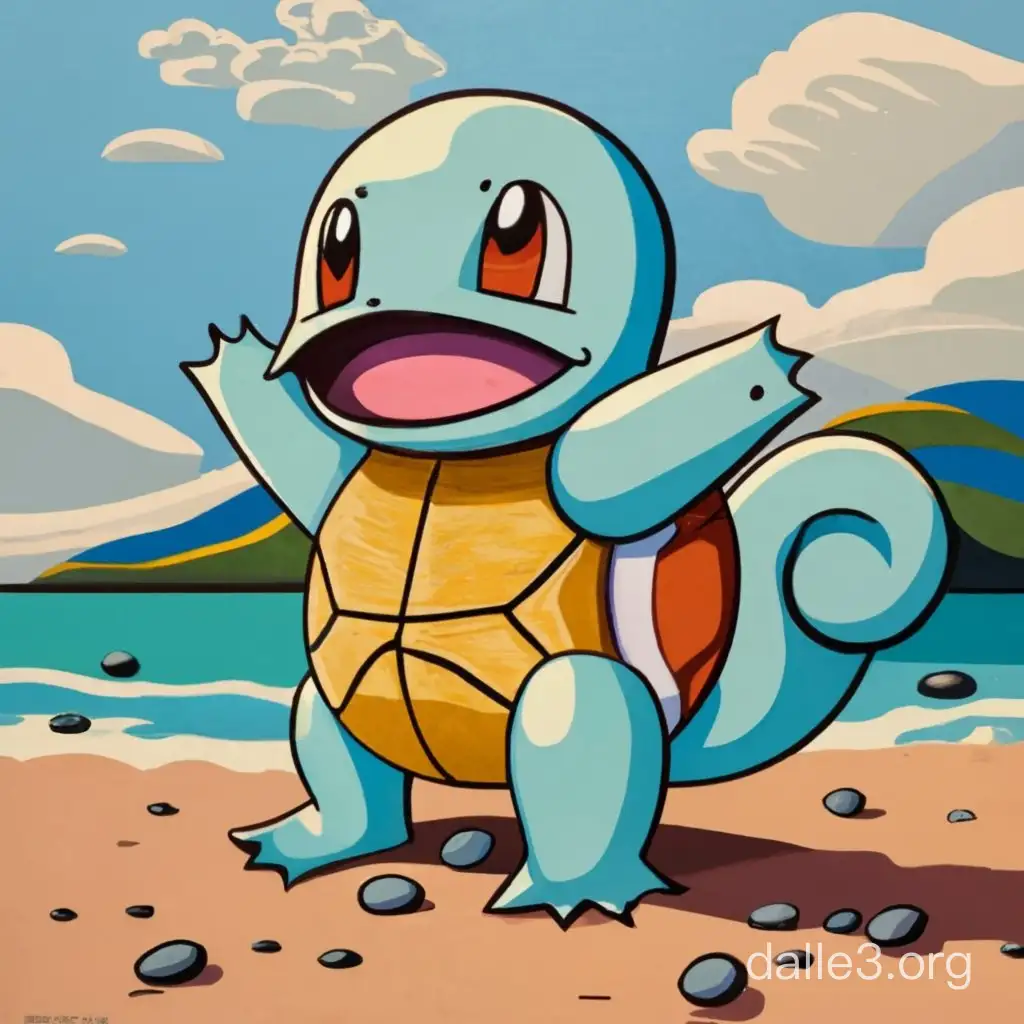 Squirtle Enjoying Sunny Beach Day | Dalle3 AI