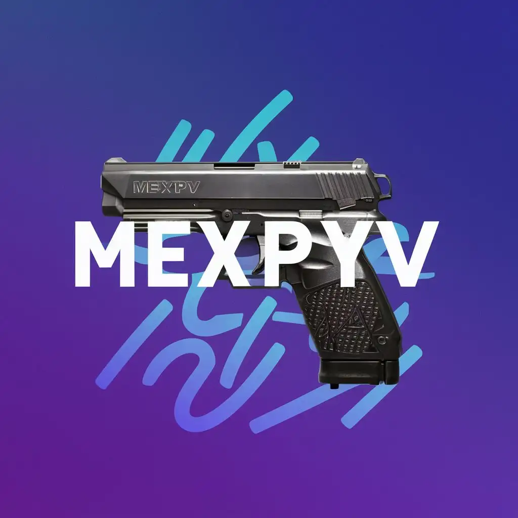 logo, GUN, with the text "MEXpyv", typography