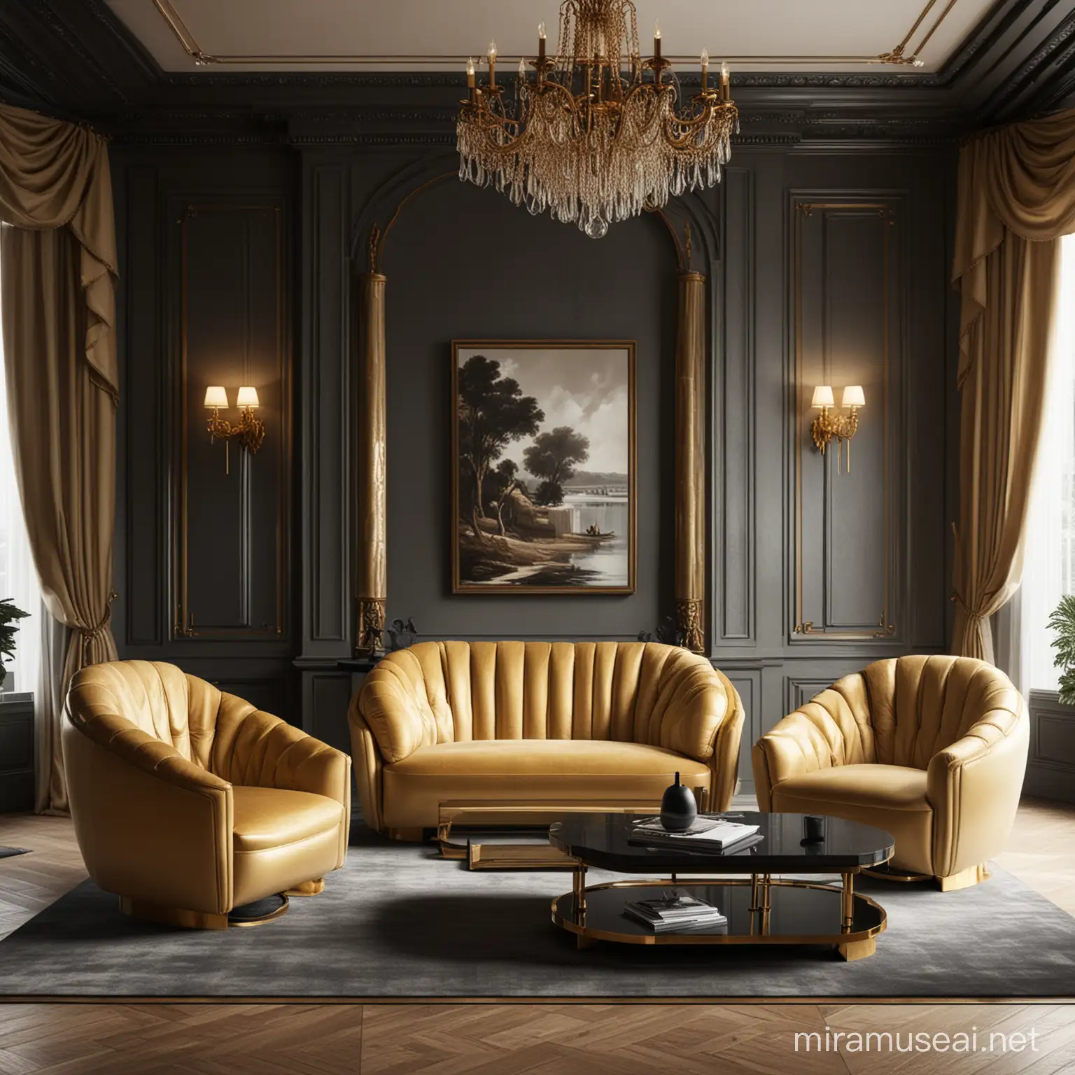 Elegant Sofa Design in a Luxurious Interior with Breathtaking View
