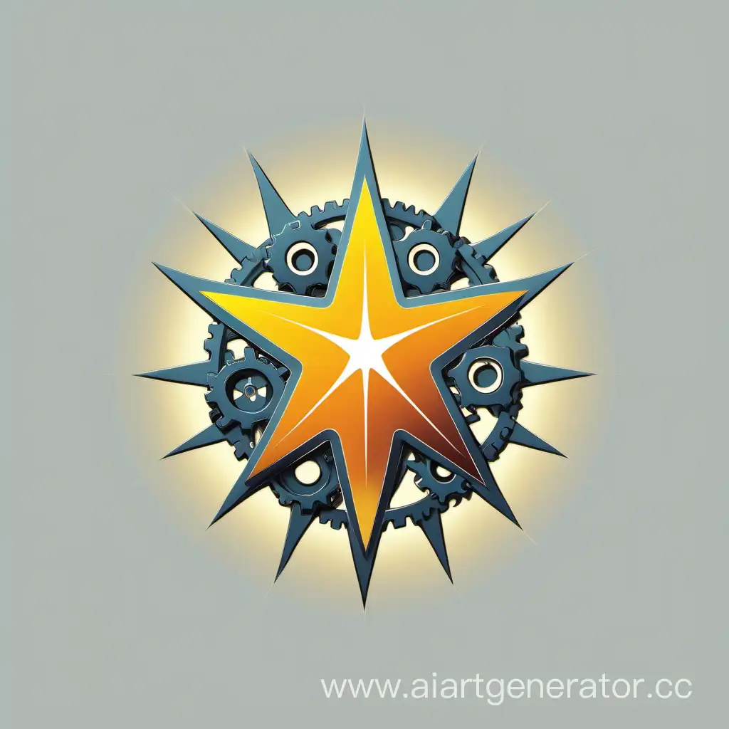 Minimalist-Star-and-Sun-Logo-Design-with-Starshaped-Gear