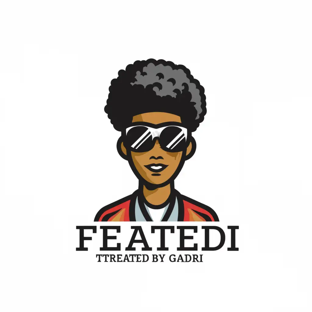 a logo design,with the text "Treated by Fendii", main symbol:an African American boy with sunglasses, small afro,,Moderate,be used in Restaurant industry,clear background