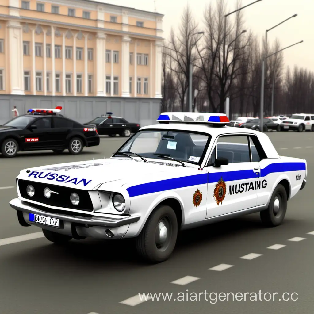 Русская полицейская машина ДПС мустанг