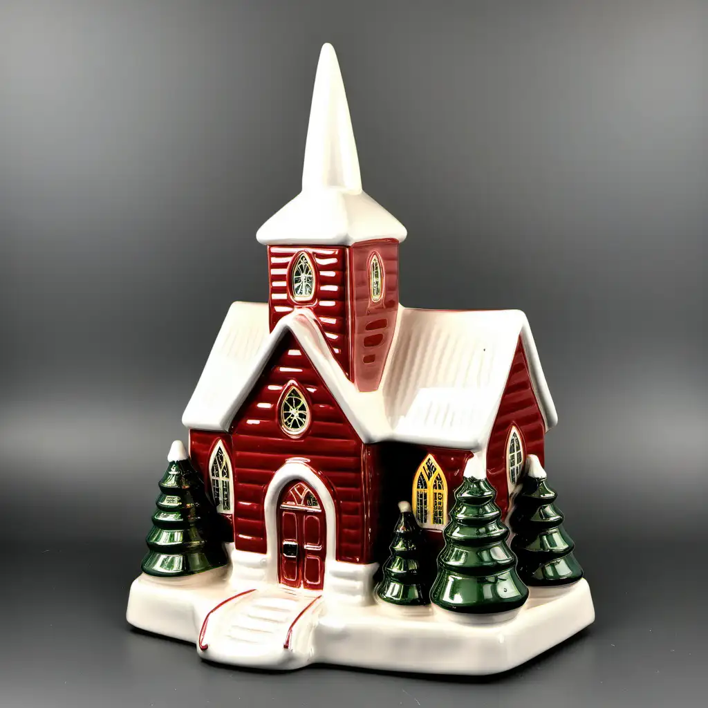 Festive Christmas Ceramic Church House Decor for Holiday Cheer