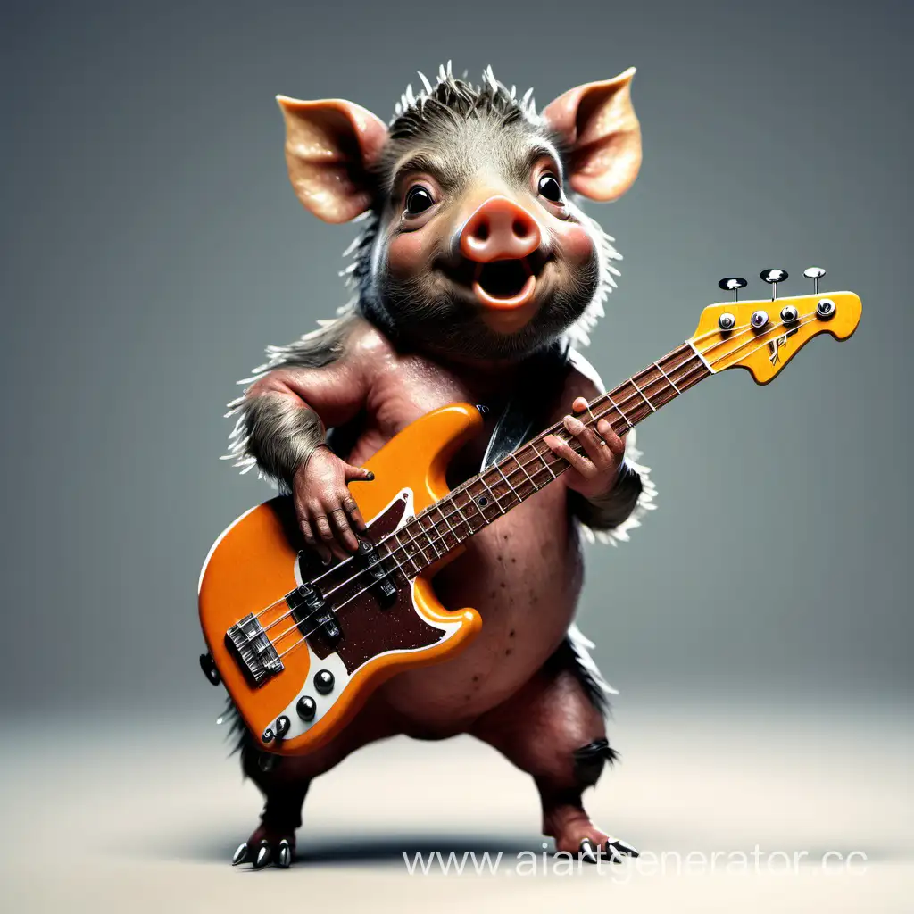 Adorable-Boar-Jamming-on-the-Bass-Guitar