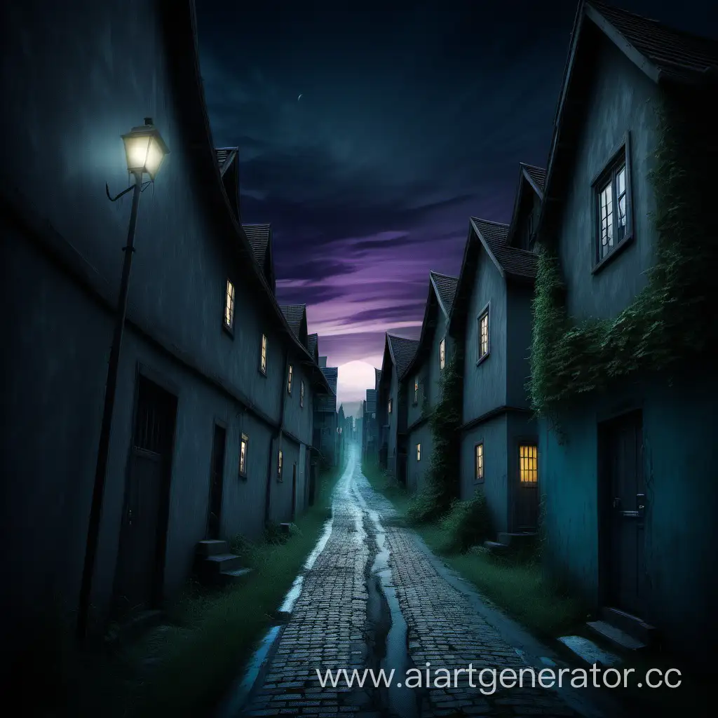 Mysterious-Pursuer-in-Twilight-Alley-Among-Houses