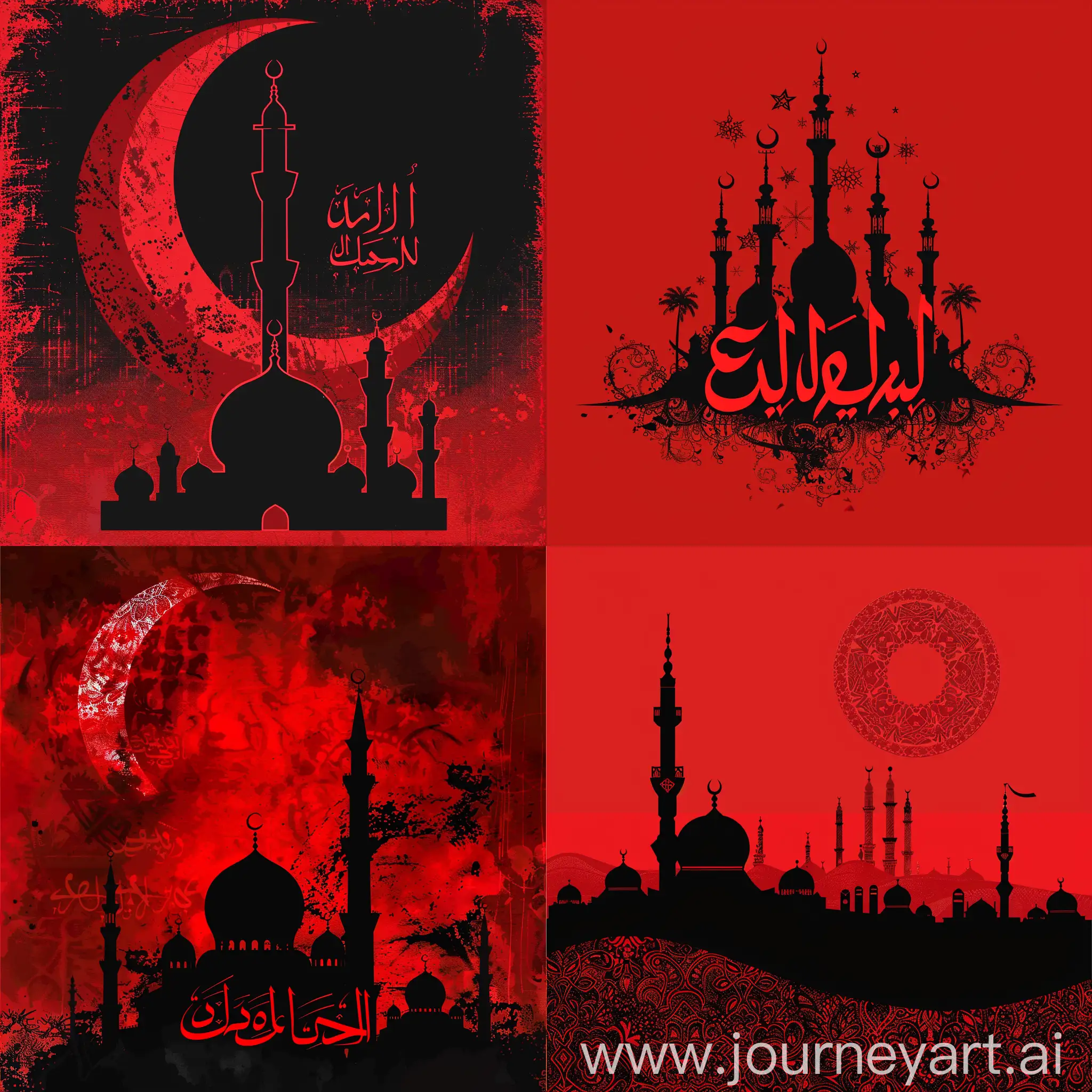 Eid-alFitr-Greeting-Card-with-Red-and-Black-Color-Scheme
