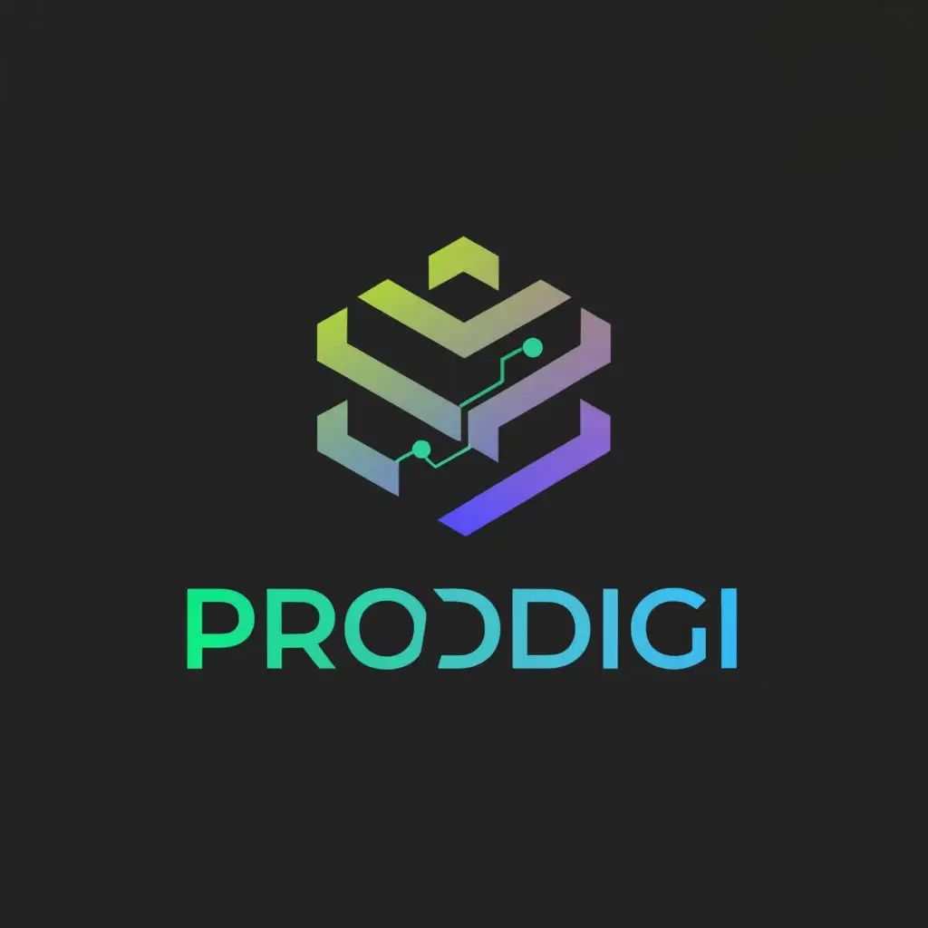 a logo design,with the text Proodigi, main symbol:property digital,complex,be used in Construction industry,clear background