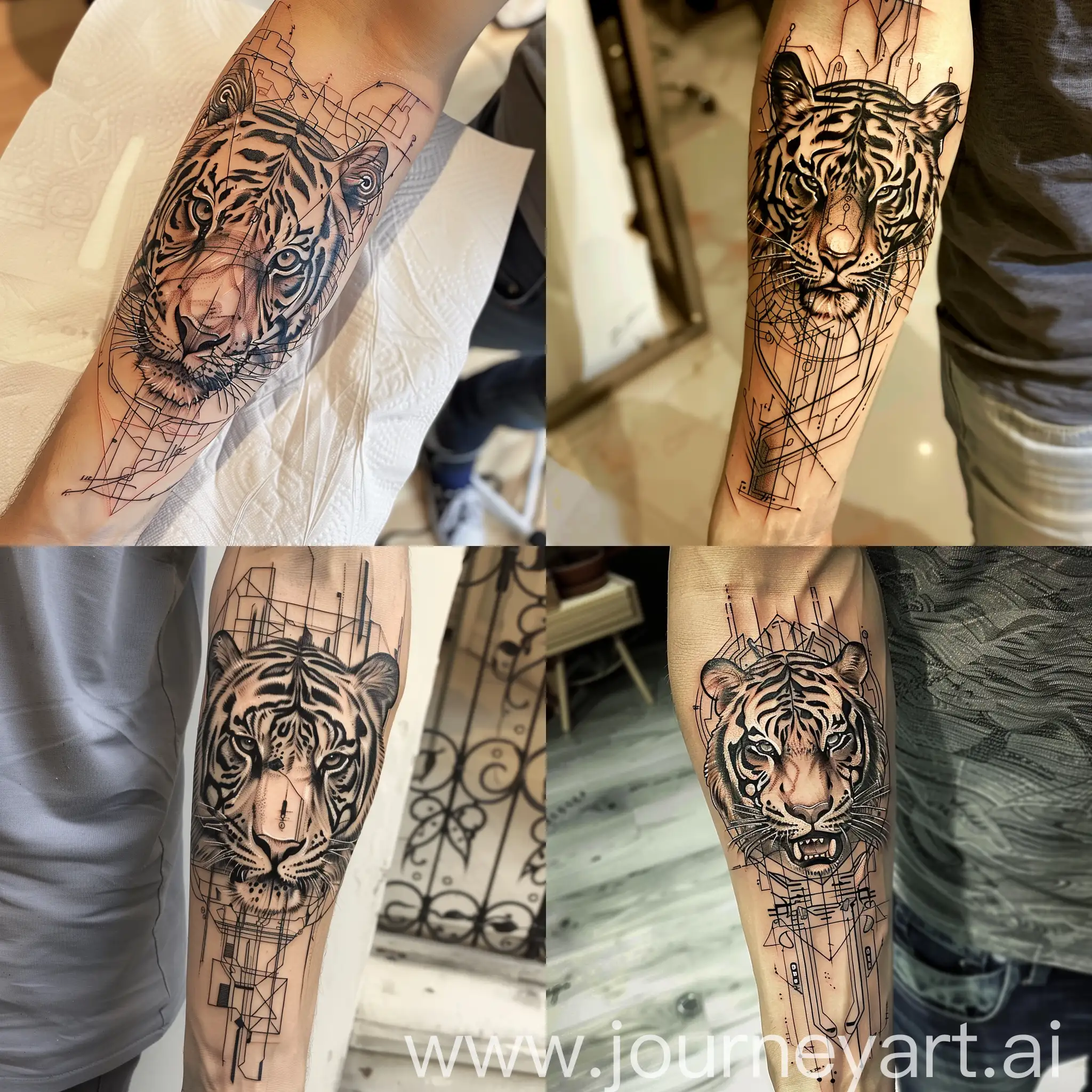 Detailed-Tiger-Face-Tattoo-Sketch-with-Biomechanical-Inserts
