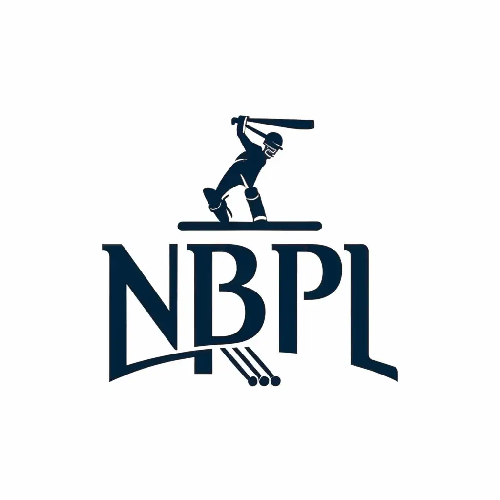 a logo design,with the text "NBPL", main symbol:CRICKET LOGO TYPOGRAPHY,Minimalistic,clear background