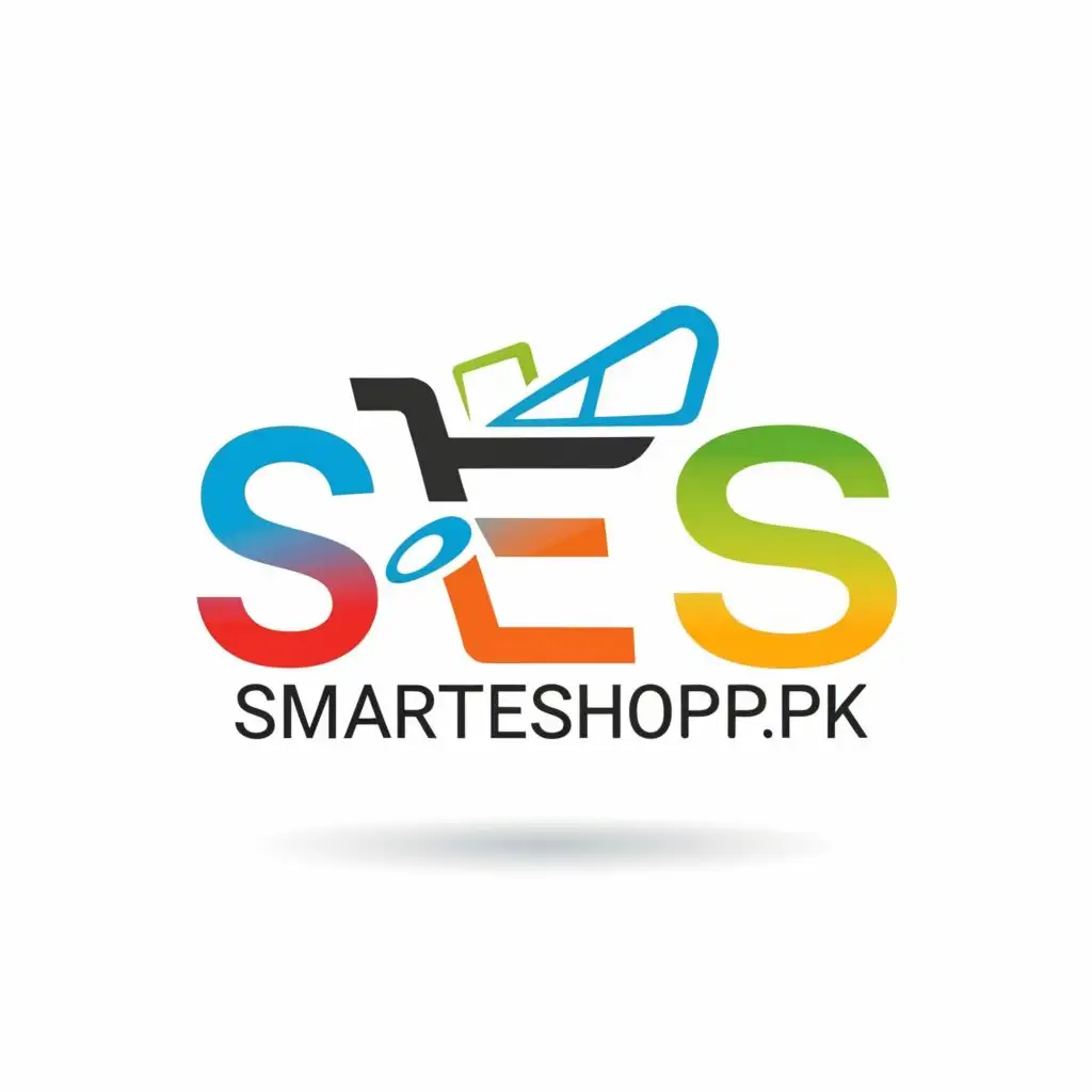 a logo design,with the text "SES", main symbol:SMARTESHOP.PK,complex,be used in Retail industry,clear background