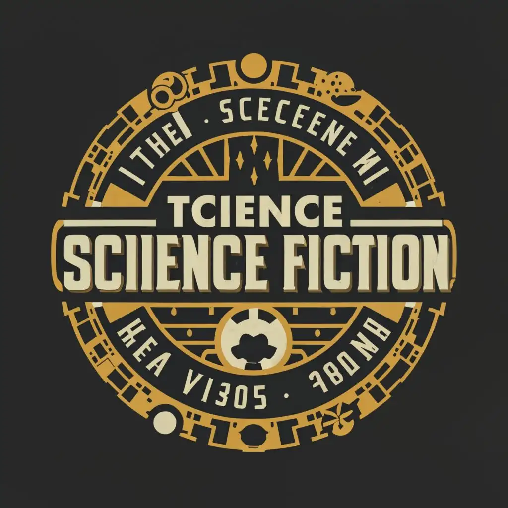 a logo design,with the text "The science in science fiction ", main symbol:Star Wars badges, nice border, costumes, fun, Science Fiction, science, spaceship, social club,complex,clear background