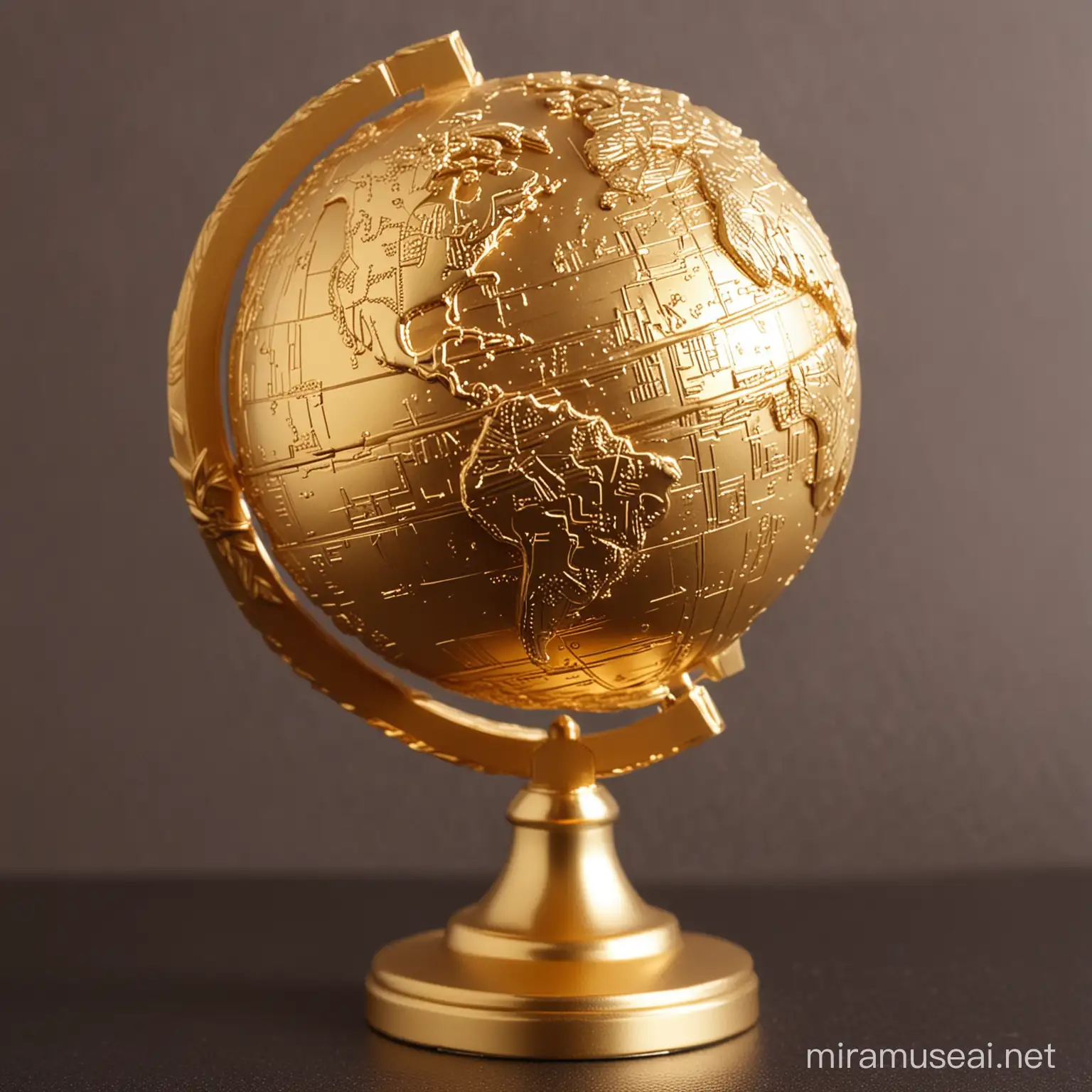 Crafting a Glowing Golden Globe Sculpture