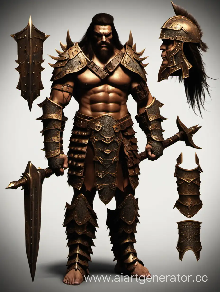 Mighty-Barbarian-Warrior-Wearing-BattleTested-Armor-with-Striking-Leg-Guards
