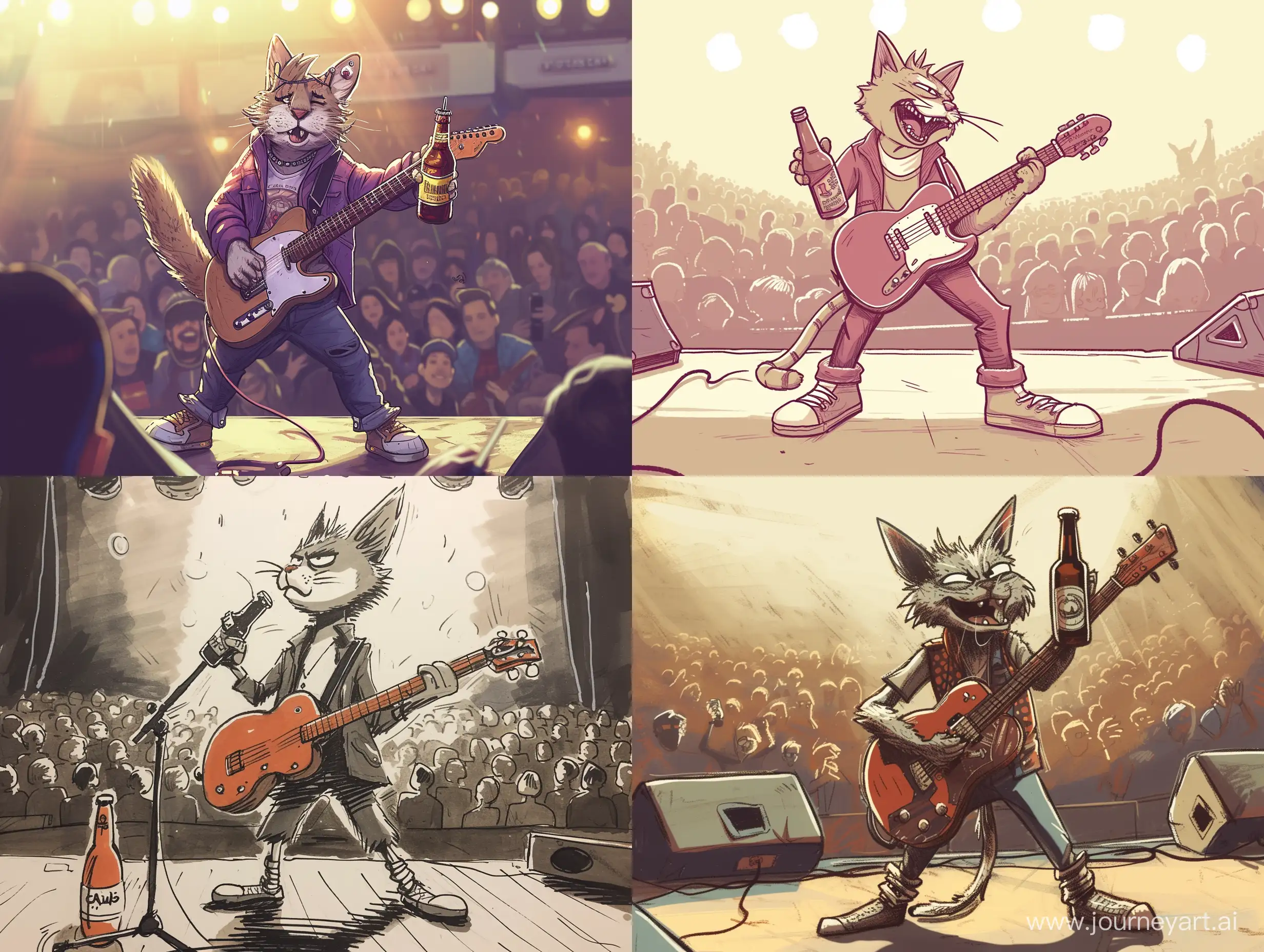 Punk-Cat-Rocking-Out-with-Beer-and-Guitar-on-Stage