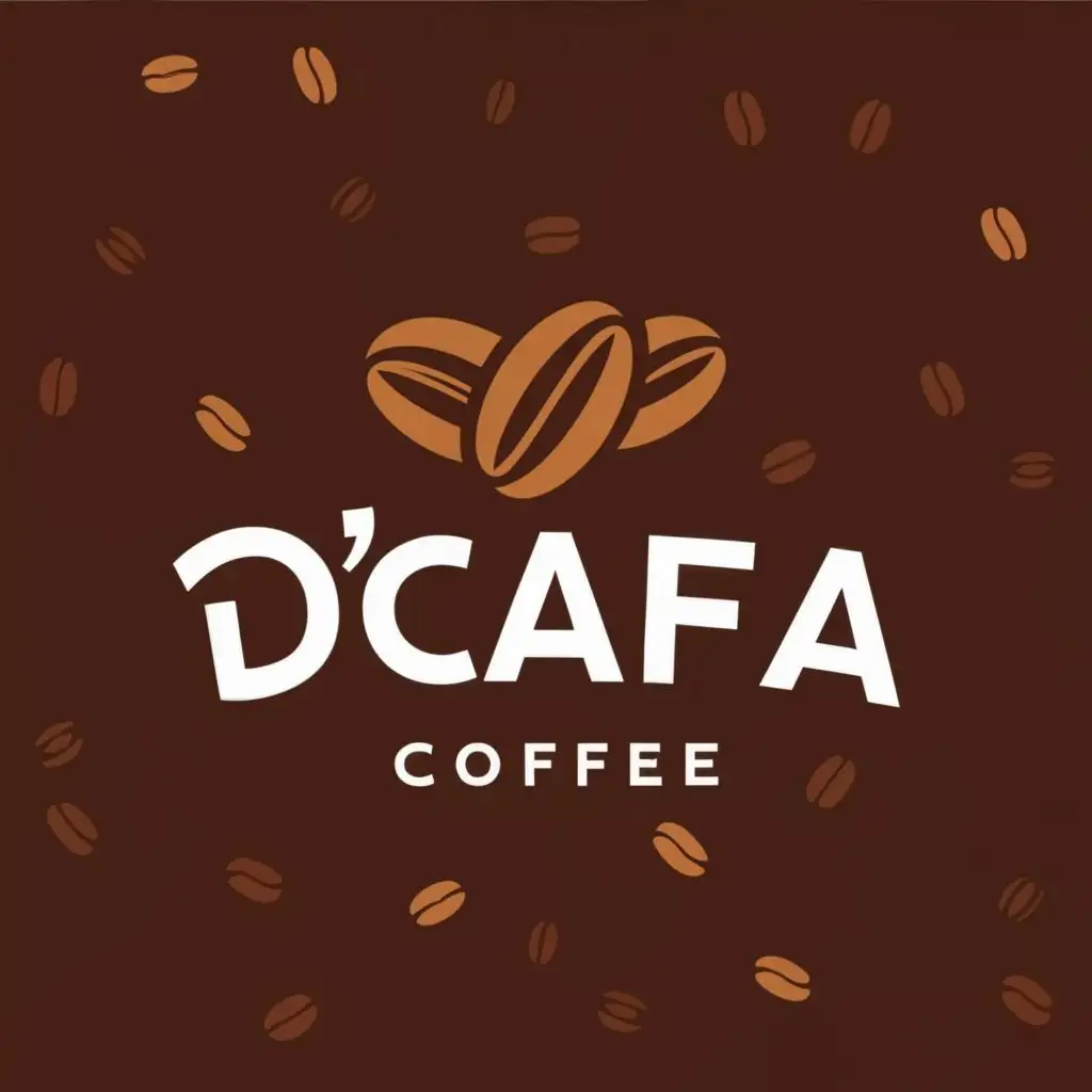 logo, Coffee beans kukang, with the text "D'CAFA
COFFEE", typography, be used in Restaurant industry