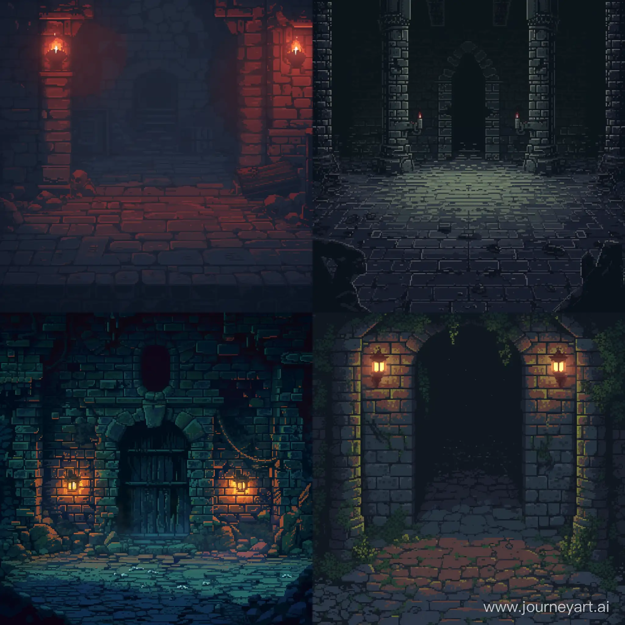Dark-Pixelated-Dungeon-Background