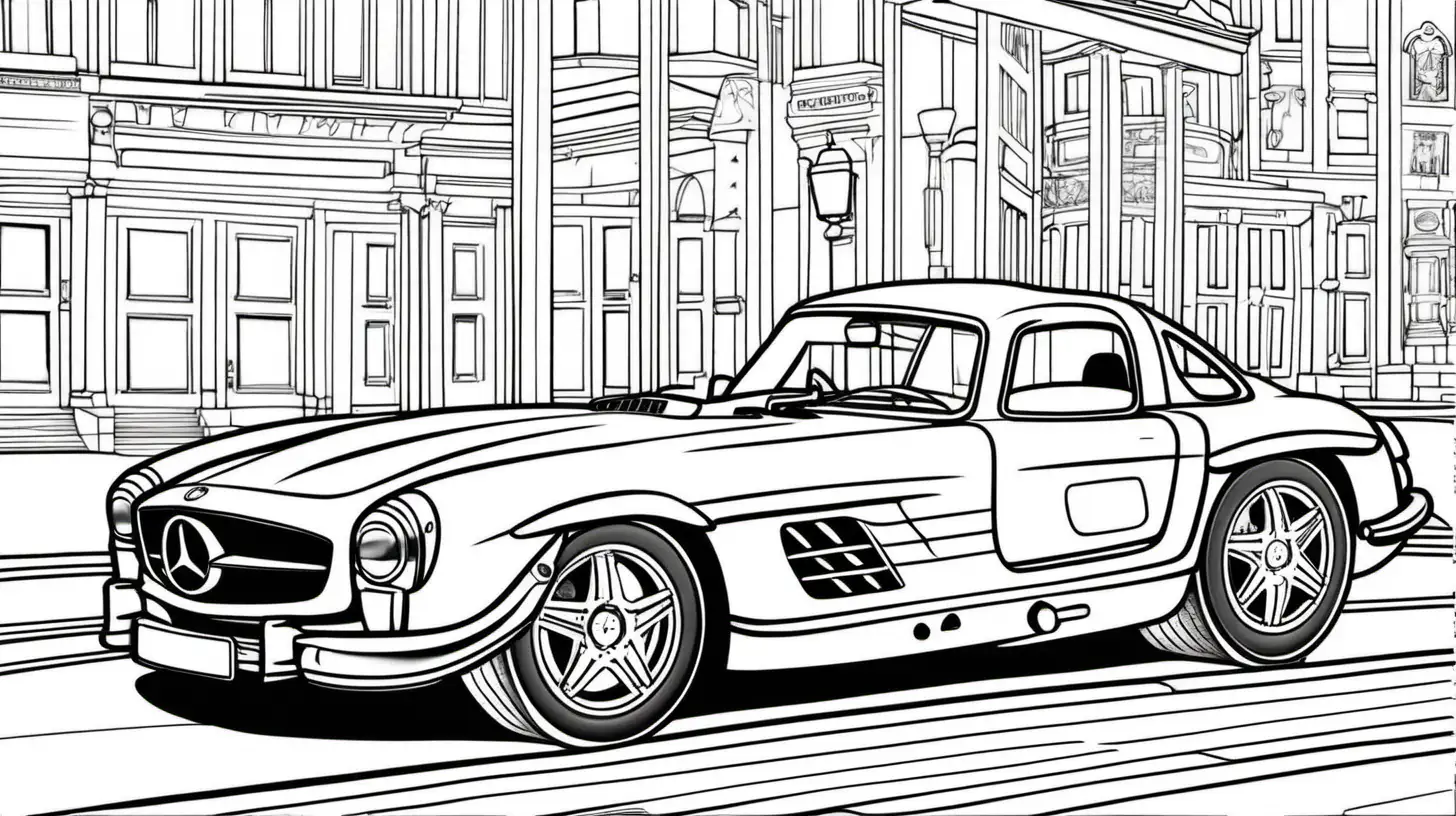 A mercedes amg car colouring page
