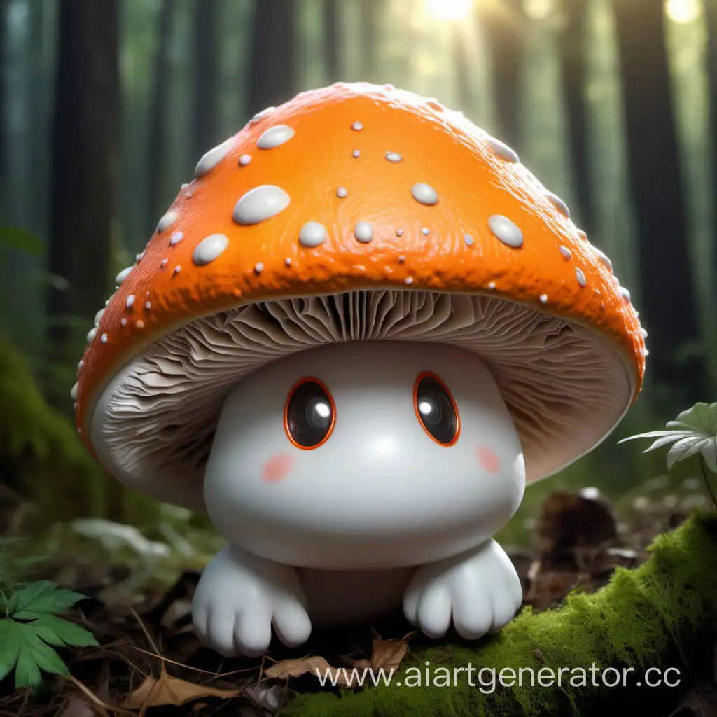 Enchanting-Forest-Scene-with-Big-Cute-Mushroom-and-Sunbeams