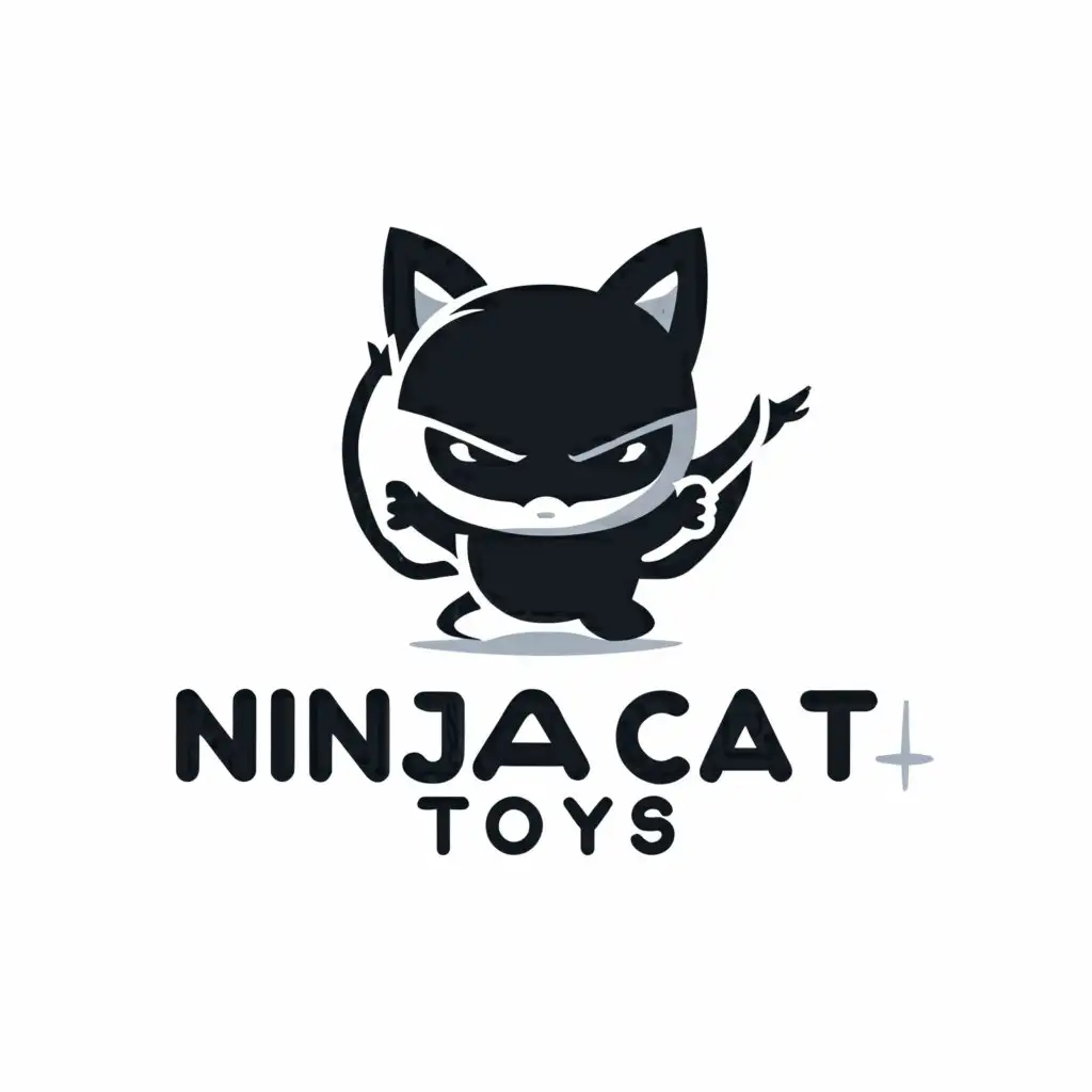 a logo design,with the text "ninja cat toys", main symbol:cat,Moderate,be used in Education industry,clear background