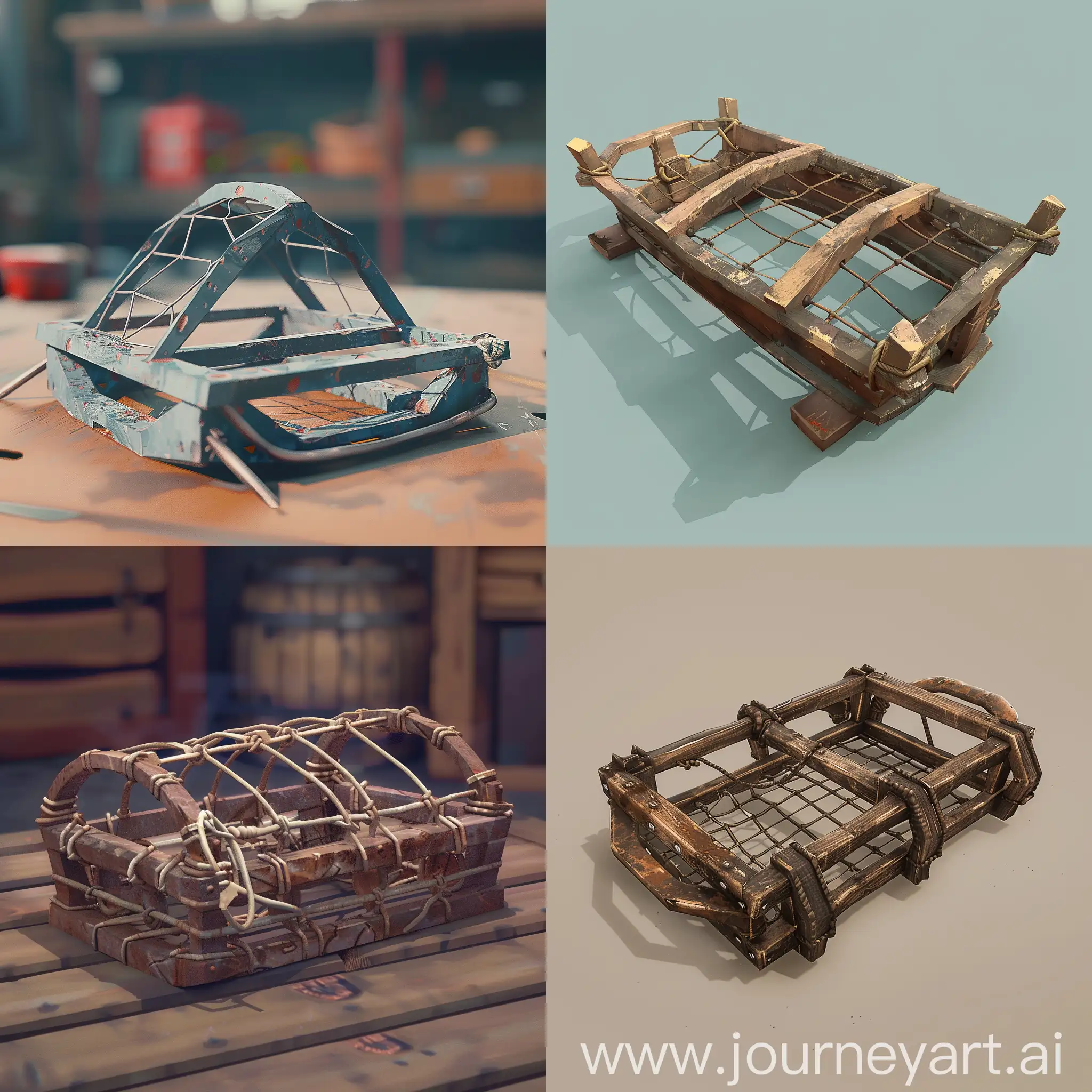 lowpoly 3D model of an empty lobster trap reminiscent of old-school games. Capture the essence of nostalgia with this classic visual element, perfect for immersing users in a journey down memory lane.