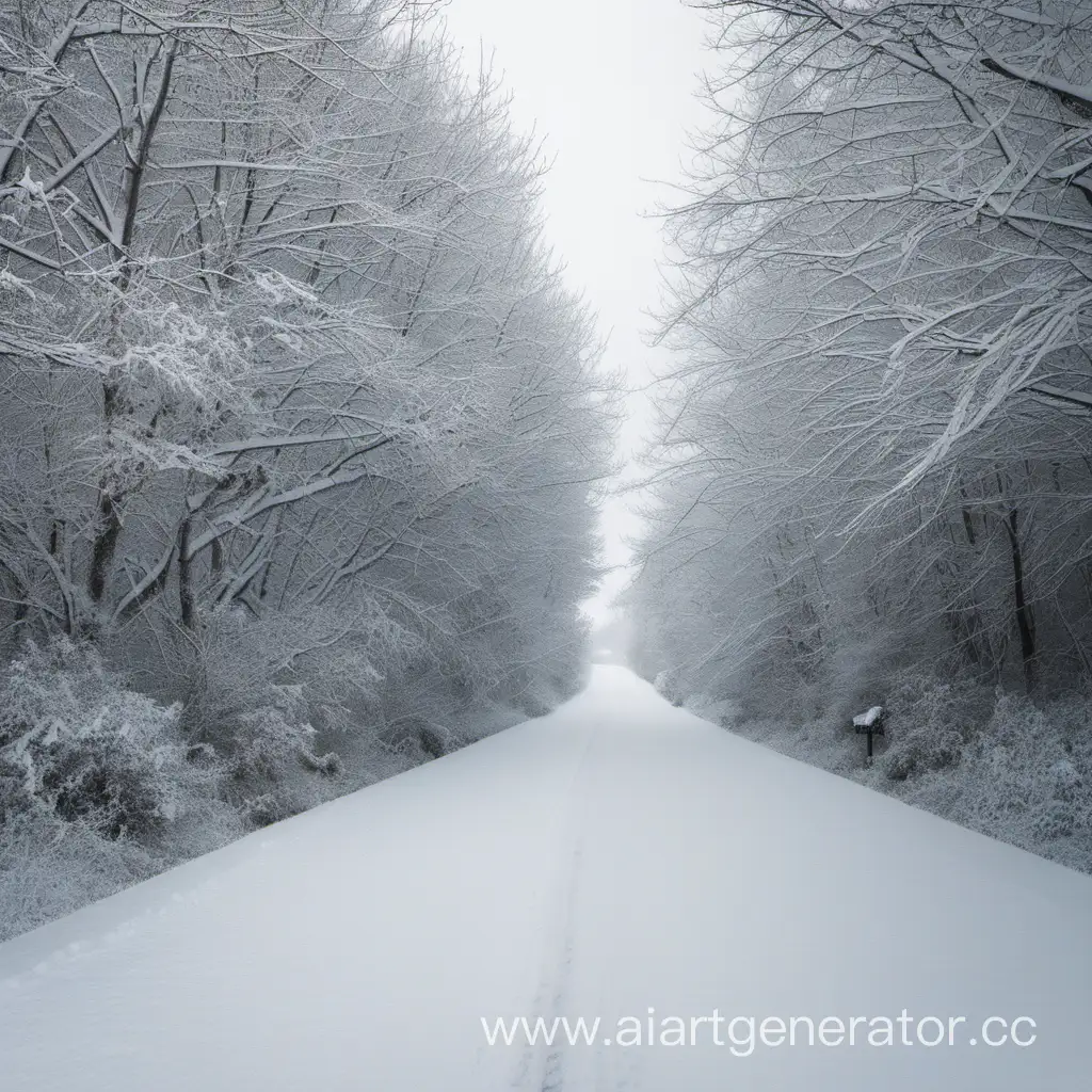 Дорога заваленная снегом