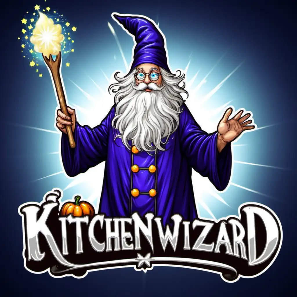 Magical Kitchen Wizard Conjuring Culinary Delights