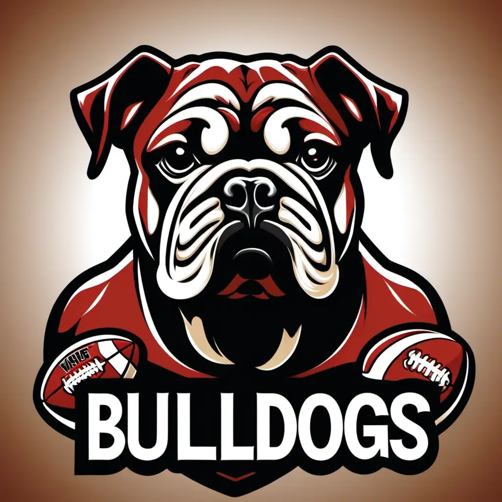 Fierce Bulldogs Football Team with Intimidating Expressions
